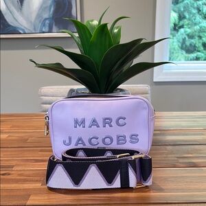 Marc Jacobs Lavender Smooth Leather Embossed Camera Crossbody Purse